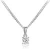 MIORE Collana Donna con Pendente di Diamante in Oro Bianco Massiccio 375 da 9K con Catenina in Argento Sterling 925 Lunga 45cm- Collana con Pendente in Diamante 0.25ct con Custodia Portagioie