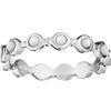 Silverly Anello Donna Argento Sterling 925 Banda Sottile con Madreperla Bianca