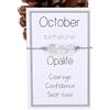 oasymala Bracciale Regolabile con Pietra del Compleanno per Donna - Granato, Ametista e Altro, Gioiello in Pietra Naturale Fai da Te per Regali Mensili (Ottobre - Opalite)