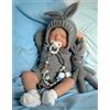 LKBOBIR Realistic Reborn Doll 50 cm, Reborn Dolls Boys 20-Inch Reborn Femmina Neonata Soft Knitted Fabric Body, with Closed Eyes Realistic Sleeping Bambole Reborn Newborn for Girls Ages 3 and Up