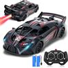 Joellfuner Macchina Telecomandata, RC Auto con Luce LED e Spray, 2.4GHz RC Drift Car, 1:18 Auto Telecomandate per Bambini Multi, Giochi da Esterno per Bambini e Bambine, Regalo Compleanno (Rosso)
