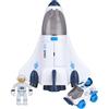 Siairo Space Shuttle - Razzo Giocattolo Spaziale per Bambini e Ragazzi, Giocattolo Educativo Scientifico con Astronauti Figure (Blu)