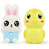Anboor 2 Pezzi Squishy di Pasqua, Giocattoli Squishy a Lenta Risalita con Coniglio e Pulcino per la Caccia alle Uova Giocattoli a Pressione per il Sollievo dallo Stress per Riempitivi di Cestini