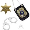 POPAPIE Accessori Costume Polizia, 5 Pezzi Polizia Costume Accessori, Manette Polizia, Distintivo Carabinieri, Spilla, Chiave, Per Feste Di, Costume Giochi Di Ruolo, Costume Di Halloween