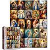 Tucocoo Puzzle da 1000 pezzi per adulti Gesù Cristo Pittura Puzzle Maria Dio Religione Collezione Art Difficile Puzzle per impegnativo Gioco di attività familiare colorato Puzzle fai da te Decorazione