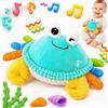 Innofans Granchio giocattolo per bambini da 6 a 18 mesi con funzione di ballo e rimbalzo - Peluche musicale per gattonare - Giocattolo per bambini a partire da 6 mesi per imparare a gattonare - Regalo