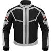 BORLENI Giacca da Moto da Uomo Estate, Traspirante, Protezione Dalle Armi, Riflettente, Nero/Bianco L