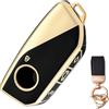NEUHOO Accessori auto compatibili con BMW 1er F70 2024 2025, custodia per chiave e portachiavi, custodia in silicone per chiave con scheda chiave (Oro nero)