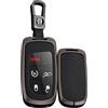 TECART Custodia per chiavi dell'auto, adatta per Jeep Grand Cherokee Compass Renegade, adatta per Fiat 500 500L Ottimo Dodge RAM 1500 2500, in pelle, colore nero
