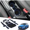 BIXUAN Fiesta8 compatibile con Ford Fiesta MK8 2017-2023 2024 2025 Tappetini Antiscivolo per Console Centrale Bracciolo Tappetini in Gomma Supporto per Bevande Lancia di Comando Antiscivolo, 14 pezzi