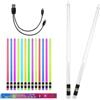 BORDEAG 2 bacchette per batteria a LED, 13 colori sfumati, con interruttore per spettacoli sul palco