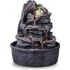Zen Light Fontana interna a cascata natura scala effetto pietra luce colorata, idea regalo, decorazione per interni in movimento, fontana da tavolo Zen rilassante, oggetto portafortuna, altezza 25 cm - Luberon