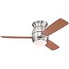 Westinghouse 72181 Ventilatore da soffitto in nichel spazzolato per interni da 122 cm Halley, kit di luce con vetro smerigliato opale