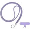 PATIKIL Cordino a tracolla con catena per telefono, 1 pezzo, con strass d'acqua luccicanti, tracolla con linguetta per legare, cordino universale per la maggior parte degli smartphone, borse, viola, 1