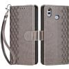 SIENIANLINE Cover per Huawei P Smart 2019 PU Pelle Custodia Flip Cubo - Grigio