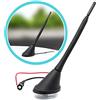 Adapter Universe, set antenna per tetto auto Raku 2 da 16 cm, con attacco per antenna + filettatura M5 e amplificatore integrato, colore nero