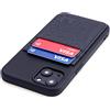 Dockem Custodia a Portafoglio per iPhone 13 con Guscio in Silicone Liquido, Piastra Metallica Incorporata per Montaggio Magnetico e 2 Tasche Porta Carte, Pelle (Luxe M2T 6,1 pollici, Nero)
