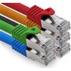 freiwerk 1,5 m - 5 colori 02 CAT.7 cavo di rete Lan Ethernet Patch Cable S-FTP LSZH PIMF 10GB s RJ45 maschio Cat6a