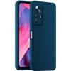 HULLIN Custodia per Telefono in Silicone Colorato, Adatta per Xiaomi MI 12T (6.67) - Blu zaffiro