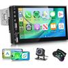 Hodozzy Autoradio 1 Din Wireless Carplay Android Auto, Schermo 7 Pollici Touch Screen Radio Auto 1 Din con Bluetooth, Riproduzione Video Online, Radio FM, EQ, SWC, Mirror Link, USB/Type-C+ Telecamera