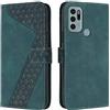 OKZone Cover per Motorola Moto G60S, Custodia in PU Pelle per Motorola Moto G60S, Custodia a Libro Protettiva Folio Portafoglio con Chiusura Magnetica e Slot per Carte Wallet Case Flip Cover (Verde)