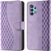 CaseGla Cover per Samsung Galaxy A32 4G / A32 Lite custodia portafoglio Viola | Blocco RFID, 3 scomparti carte, 1 tasca banconote, Chiusura magnetica, Supporto, Pelle PU flip cover per Samsung A32 4G