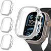 iVoler 3 Pezzi Cover Rigida PC per Apple Watch Ultra 3/2 / Apple Watch Ultra 49mm (Senza Pellicola Protettiva), Ultra Sottile Custodia Antiurto e Anti-Graffio Bumper Case, Argento