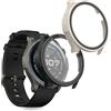 kwmobile 2x Custodia Rigida Smartwatch Compatibile con Amazfit Balance 2 A2429 Cover - Case Vetro Temperato Orologio Fitness - nero/bianco
