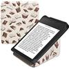 kwmobile Custodia protettiva in ecopelle per e-reader Kobo Libra 2 - Custodia a libro per e-reader in beige/marrone/oro - Libri Volanti