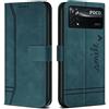 Bravoday Cover per Xiaomi Poco X4 PRO 5G, Flip Custodia in Pelle PU Portafoglio Custodia per Xiaomi Poco X4 PRO 5G, con Slot per Schede, Verde