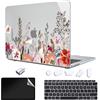 TeDaWen Custodia Rigida Compatibile con MacBook Air 13 Pollici 2023-2018 Release M1 A2337/A1932/A2179,Plastica Case Cover & EU Tastiera Cover & Screen Protecto & Adattatore USB，Fiore