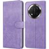 Leacckl Cover per Honor Magic 7 Lite, Custodia a portafoglio in Pelle PU Premium [Magnetica a Scatto] [Funzione Stand], Viola