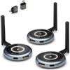 AIMIBO HDMI Wireless, AIMIBO Trasmettitore e 2 Ricevitori Wireless - Fino a 6 Ricevitori, Wifi Streaming di Video 1080P fino a per Laptop, Camera via Cavo su più Televisori, Monitor, Proiettori - 50M