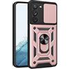 HONLEN Custodia Adatta per Samsung Galaxy S23 (6.1 Inches), Cover per PC Armor Anello kickstand con Base Magnetica - Oro rosa