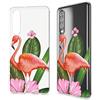 NALIA Custodia compatibile con Huawei P30, Motivo Disegno Ultra-Slim Sottile Silicone Cellulare Protettiva Cover, Telefono Protezione Bumper Gomma Morbido Grip Soft Case, Designs:Flamingo Green