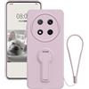 Wousunly Compatibile con Cover Honor Magic 7 Lite Silicone con Cordino Antiurto, Custodia Honor Magic 7 Lite Sottile con Supporto Protezione Case (Viola)