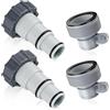 IHLOOTD Adattatore per Tubo per Piscina A e B, Adattatore Piscina, Adattatore Tubo Piscina con Filettatura Interna a Vite, Connettori per Tubi per Piscina,Adattatore per Tubo da Piscina Ø 32 e 38 mm