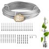 NEWFUN Supporto Piante Rampicanti, 24 M, 16 Supporti, Supporto in Acciaio Inossidabile per Piante Rampicanti Come Rose, viti e Pomodori, Supporto per Piante Rampicanti