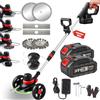 GfsGsjzc Decespugliatore a Batteria con Spazzola, 24V Decespugliatore Multifunzione 4 in 1 (BRUSHLESS, Larghezza Taglio 30cm, 2x 4.0Ah Batteria) Telescopica Tagliabordi Elettrico da Giardino