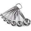 U-Taste Set di 7 Cucchiai Dosatori: U-Taste Set di misurini in acciaio inossidabile 18/8 (1/8 tsp, 1/4 tsp, 1/2 tsp, 3/4 tsp, 1 tsp, 1/2 tbsp & 1 tbsp) per ingredienti secchi e liquidi