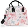 Clastyle Borsa Termica Porta Pranzo Donna Grande Fiore Borsa Frigo Piccola Pranzo Ufficio Adulto con Tracolla,Farfalla Rosa