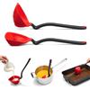 Dreamfarm Fladle - Mestolo pieghevole salvaspazio per servire e cucinare, misura fino a 1/2 tazza, con punta in silicone, 30,5 cm, colore: Rosso