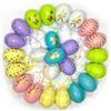 LIZANQU 24 Pezzi Uova di Pasqua Decorative, Uova Pasquali da Appendere con Cordino, Uovo di Pasqua Plastica, Uovo da Decorare per Feste di Pasqua 6x4 cm (B)