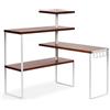 JUJOYBD Scaffale angolare da cucina, piano di lavoro, 4 ripiani, per piano di lavoro e angolo del caffè, piccolo in piedi senza foratura, in legno e metallo, per bagno, soggiorno e ufficio