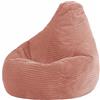 icon Dalton Pouf Bambini, Rosa, Velluto a Coste, Poltrona Sacco con Riempimento Incluso, Sedia Bambini, Mobili Camera da Letto