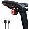 ROCKBROS Luce Posteriore Bici, con Freno e Sensore di Vibrazione, Luci Bicicletta LED Impermeabile IPX6 4 modalità LED, Fanale Posteriore USB Ricaricabile, per MTB, Bici da Corsa, Strada