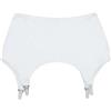 Luxallacki Reggicalze in raso elasticizzato con 4 cinghie, semplice reggicalze corta per calze alte fino alla coscia, bianco, XXL