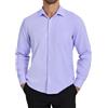 HISDERN Camicia da Uomo a Maniche Lunghe Casual Top per Business Tempo Libero e Cerimonia con Colletto Classico e Tasca Viola Pallido XL
