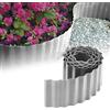 GARDENIX Bordi per Aiuole Ondulati in Plastica, Lunghezza 9 m, Altezza 15 cm, Grigio Chiaro