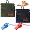 FDGGT 2 Sacchetti Cibo per Animali, 2 Fischietti, Borsa Snack con Moschettone, Pratica Borsa Cibo per Cani E Gatti per Uso Esterno, Prodotti per Animali